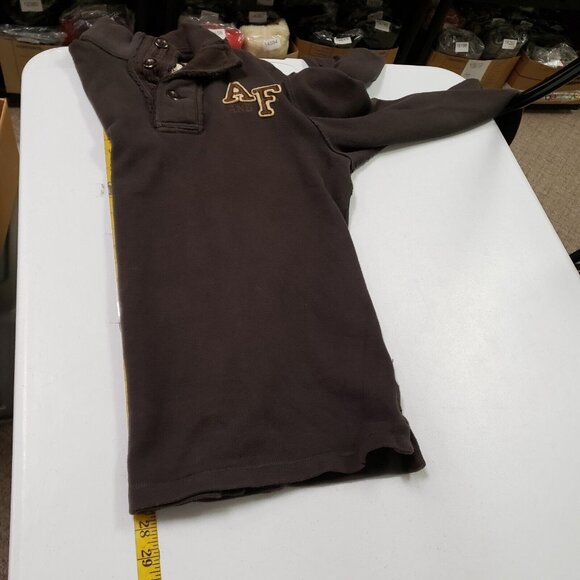 Abercrombie & Fitch Mens Y2K Preppy Sweater Size M Brown Embroidered Pullover - Picture 9 of 11